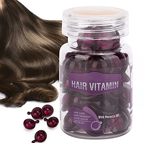 Capsule Per La Cura dei Capelli, Siero Trattante per Capelli, 30 Capsule Cura dei capelli Capsule vitaminiche Olio essenziale idratante anti-crespo per la riparazione dei danni ai capelli(viola)