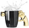 LUCYLANKER Stilvolle und Lustige Keramik Kaffeetasse mit Waffengriff, Originelle Tasse, Personalisierte Revolver Kaffeetasse, 3D Waffengriff, Militärgeschenke für Männer, 330 ML (Gold)