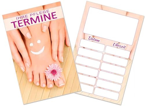 250 Terminkarten für Fußpflege Pediküre Nagelstudio, UV-Lack, inkl. Kartenspender