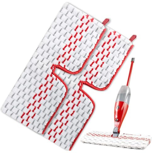 2 Stück Mikrofaser Mop Pads für Vileda 1-2 Spraymax Sprühwischer,Bodenwischer Ersatzbezug Wiederverwendbar Mop Reinigung Pads, Wischmopp-Reinigungskissen für alle Bodenarten geeignet