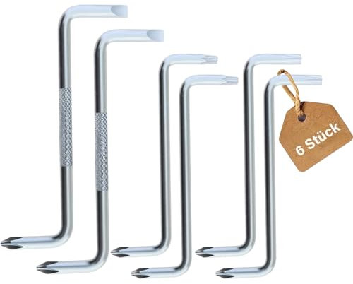 Jeu de 6 tournevis offset, clés coudées Torx, tournevis Z avec tête cruciforme et tête fendue, tournevis cruciforme, jeu de tournevis à tête, jeu de clés Torx