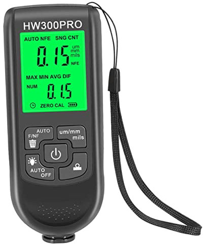 Healifty Paint Thickness Gauge Digital Coating Thickness Meter Auto Car Paint Meter 0-2000um Range ±(3% 1um) Accuracy Black for Automotive Coating Measurement