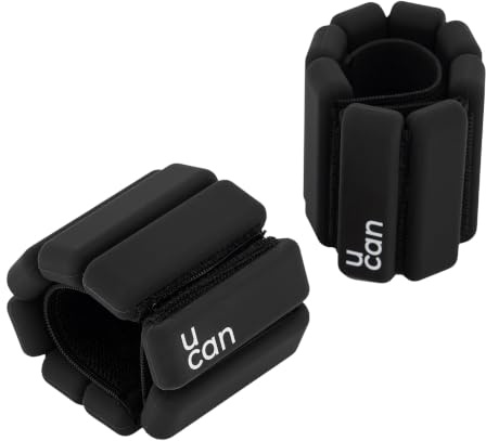 U Can - Par fotleds- och/eller handledsvikter i silikon, på 5 kg, 1 kg, 2,5 kg, hemträning, minimalistiska, bekväma, snygga, minimalistiska, svarta, rosa, blå och grå (svart, 1 kg)