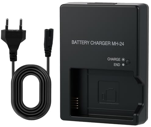 MH-24 Chargeur de Batterie pour EN-EL14 EN-EL14A, Chargeur Appareil Photo pour Nikon D3100 D3200 D3300 D3400 D3500 D5100 D5200 D5300 D5500 D5600 P7000 P7100 P7700 P7800, 8.4V 0.9A Charge Rapide