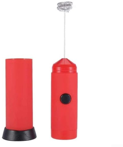Oniissy Montalatte elettrico portatile con frusta in acciaio inox per caffè, matcha e latte, design compatto e portatile, per casa, ufficio e viaggi (rosso)