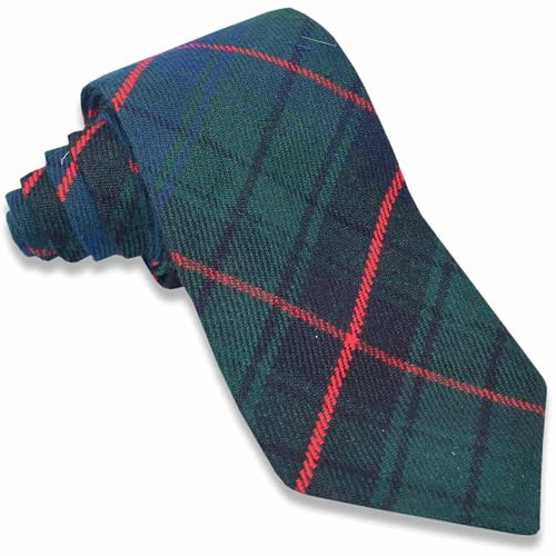 Scottish Tartan Necktie for Men - Various Clan & Check Highland Tartans Designs 100% Acrylic Wool - Perfect for Kilts - Ideal for Kilts & Cultural Events (Davidson)
