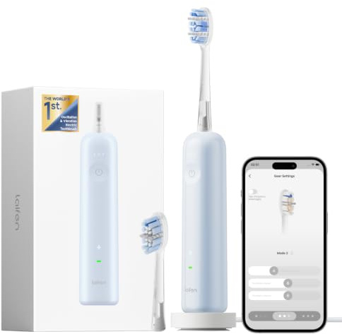 Laifen Wave Pro Toothbrush, 60° Oscillation & Pressure Sensor, Blue ABS