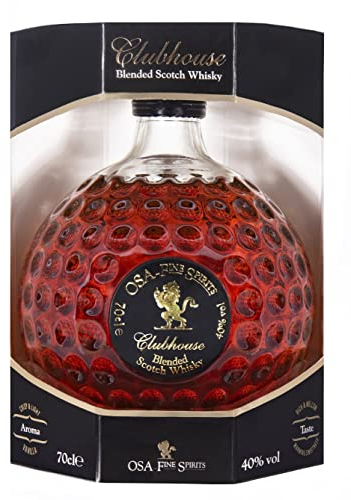 CLUBHOUSE - Balle de Golf O.S.A - Blended Whisky Écossais - 40% Alcool - Origine : Écosse - Notes fruitées & poivrées - A servir sur glace ou en cocktail - 70 cl
