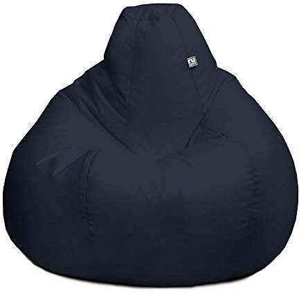 rucomfy Beanbags Extra Large Classic Outdoor Adult Bean Bag Chair. Home or Garden Seating. Water & UV Resistant. Machine Washable - 70 x 110cm (Navy, Beanbag Only)