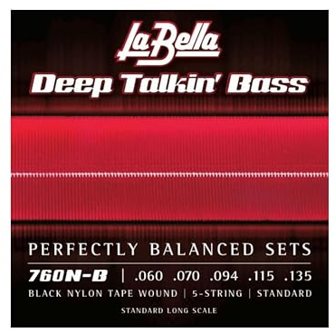 LaBella 760FL bassträngar för platt sår 41/128 Svart