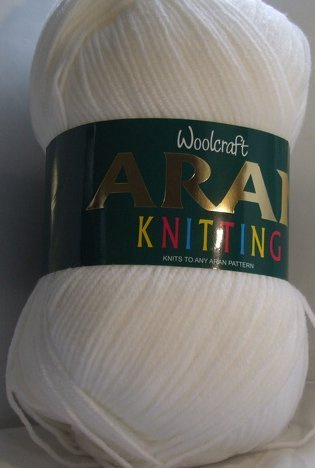 Aran 400g Wool/Knitting Yarn (White (176))