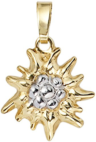 Jobo Damen Anhänger Edelweiß 333 Gold Gelbgold bicolor Goldanhänger