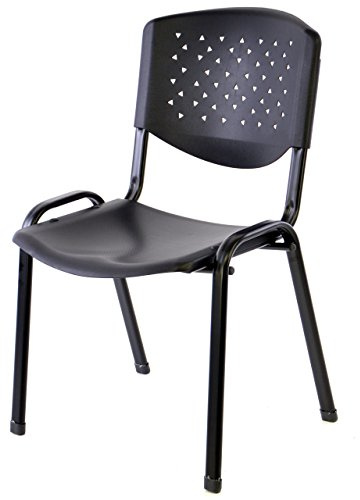 Nexos Trading Bürostuhl Konferenzstuhl Besucherstuhl schwarz LxBxH 48 x 54 x 79 cm Stapelstuhl Metallrahmen stabil Sitzfläche Kunststoff