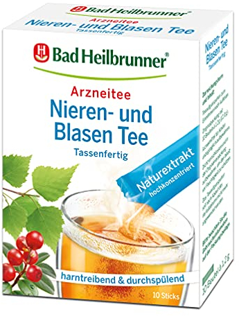 Bad Heilbrunner Nieren- & Blasen Tee im Stick - Arzneitee - Tassenfertig - Birkenblätter - bei Anzeichen einer Blasenentzündung - harntreibend - natürliche Linderung (8 x 10 Sticks)