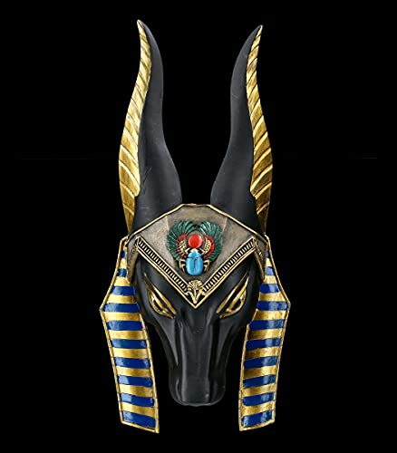 Figuren Shop GmbH Wandrelief - Anubis Maske | Agyptische Wanddeko | handbemalt