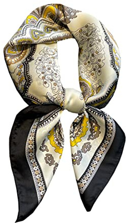 KOOYOL Mujer Seda Bufanda y Fulares Panuelos para la cabeza Panuelo Fulare Pañuelos Cabeza Turbante Cuadrado Bufandas Seda Chiffon Pañuelo