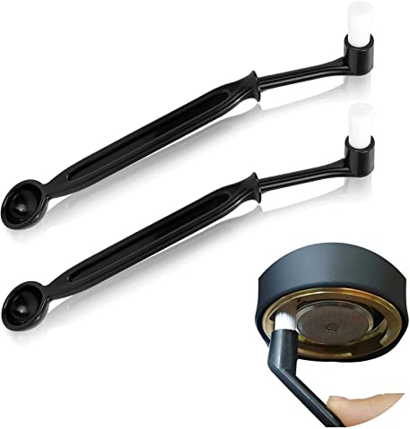 Spazzolino Macchina Caffe 2 pezzi, Caffè Spazzola di Pulizi a Doppio uso Spazzola per Macinacaffè Nera con Cucchiaio per I'home Office