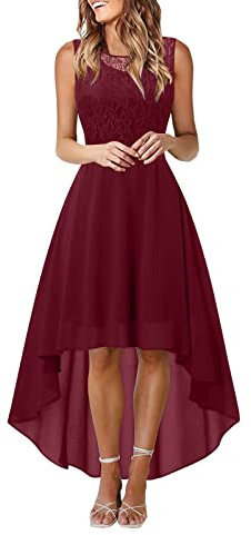 Robe de Soiree Femme Grandes Tailles, Robe Courte Devant Longue Derriere Femme Mousseline de Soie Robes Larges Bretelles Ourlet Irrégulier épissure avec Ceinture Noeud Dress pour Party Mariage
