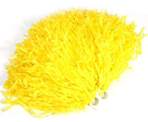 CHEOTIME 2 Pompones De Porristas, Pompones De Animadora De Moda, Equipo Deportivo, Equipo De Animación para Niños, Adultos, Regalos De Fiesta(Amarillo)