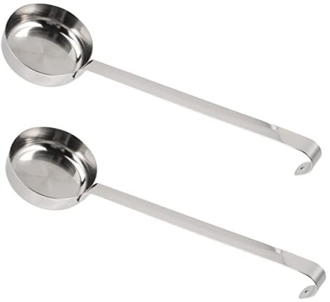 Ciieeo Stainless Steel Pizza Spread Ladle Soup Spoon 2pcs Multifunctional Ladle Ketchup Spoon