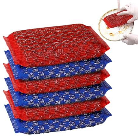 Steel Kitchen Sponge, Steel Wool Sponges for Washing Double Washbasins Short Dishes -Long Lasting Hard Kitchen Cleaning Sponge for Home, CA