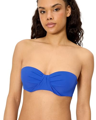 YSABEL MORA. Top Bikini Bandeau Copa C. Top Bikini Bandeau con Aro Y Relleno. Tirantes Desmontables Anudados Al Cuello. Opción con Y Sin Tirantes. Colección Palms.
