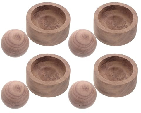 FOYTOKI 4pcs Wooden Essential Oil Diffuser Set Natural Walnut Wood Aromatherapy Diffusers for Desk Car Home Office for Travel and Sauna Use