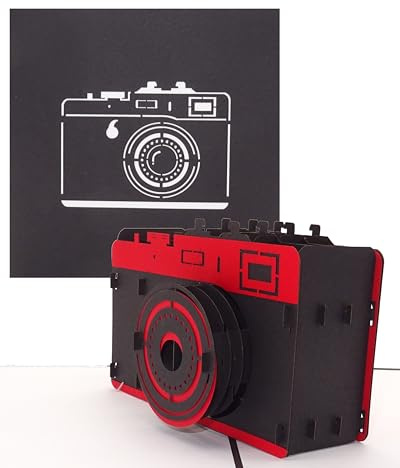 'Pop Up carta Camera – Carta di arte 3d carta macchina fotografica, macchina fotografica, fotocamera digitale, slot per foto AMICI