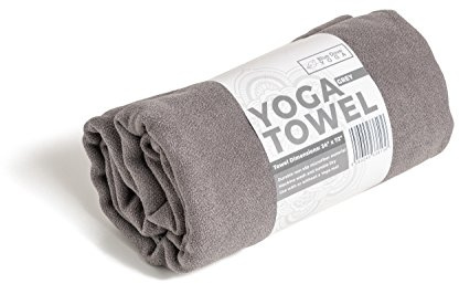 Blue Dove Yoga Microfiber Yoga Towel 72 Inches Long 24 Inches Wide Non Slip Lightweight (Grey)
