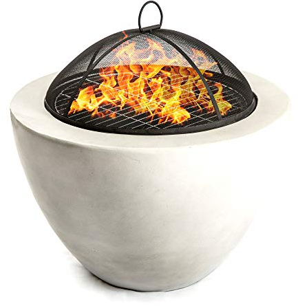Centurion Supports Fireology DIABLO Contemporary Garden & Patio Heater Fire Pit Brazier and Barbecue with Concrete Eco-Stone Finish