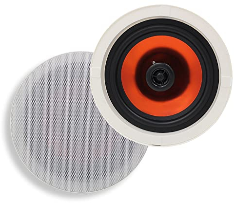 Herdio 6.5 Zoll Deckenlautsprecher, 2-Wege Einbaulautsprecher,kompatibel mit Bluetooth, Bündige Montage Sound, für Innen, Schlafzimmer,überdachte Veranden (2 Lautsprecher)