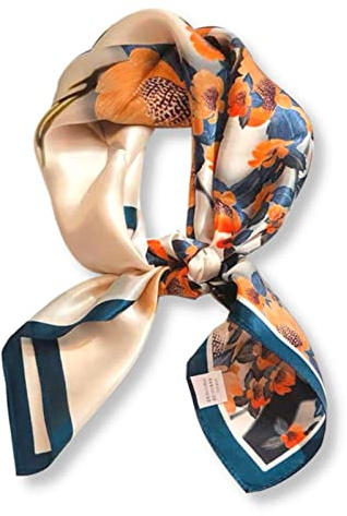 PoeticEHome 100% Pure Mulberry Silk Square Scarf 27x27 Women Neckerchief Headscarf Gift Packed