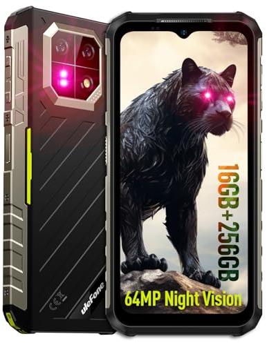 Ulefone Armor 22 (256Go) Smartphone Incassable Android 13,16Go+SD-512Go 6.58 FHD+ 120Hz 64MP+64MP Nocturne Vision 6600mAh 33W 4G Dual SIM 5G WIFI/NFC/GPS/IP69K Téléphone Étanche(Vert)