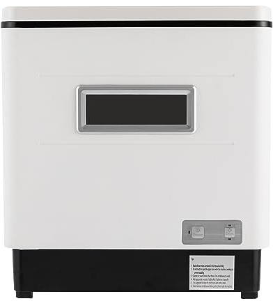 SABUIDDS Mini Geschirrspüler, Spülmaschine für 6 Bestecksätze, Tischgeschirrspüler mit UV-Sterilisation & Rotierende Spray, 12L Wasser benötigt, für Wohnungen, Schlafsäle, Camping, Weiß