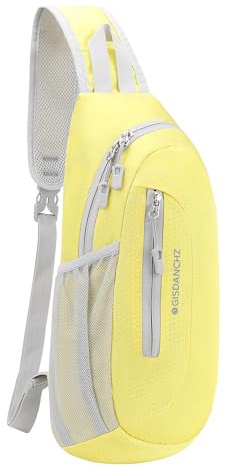 PivotWing Brusttasche Herren Damen, Sling Bag Schultertasche Damen Herren Leicht Wasserdicht Umhängetasche Reisen Gehen Outdoor Crossbody Bag Shoulder Chest Bags Day Packs Gelb