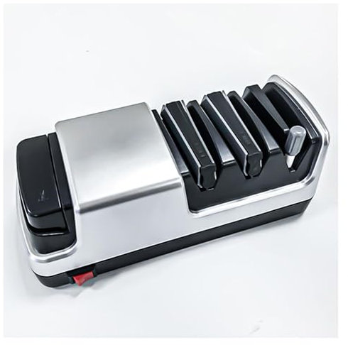 Aiguiseur Couteaux Electriques 4 en 1 Eguiseur De Couteau Professionnel Avec Des Abrasifs 100% Diamantés Et Des Guides D'angle De Précision. Affuteur De Couteaux Professionnel,Silver
