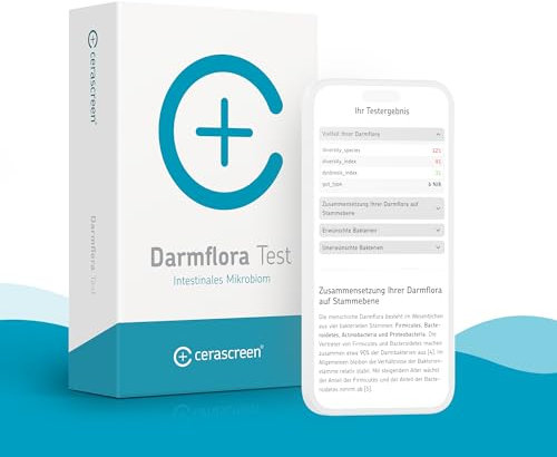 Darmflora Test von CERASCREEN - Stuhltest zur großen DNA-Analyse der Darmbakterien mit modernster Biotechnik | Ihr personalisiertes Darmflora-Profil mit Testkit von Zuhause | Professionelles Labor