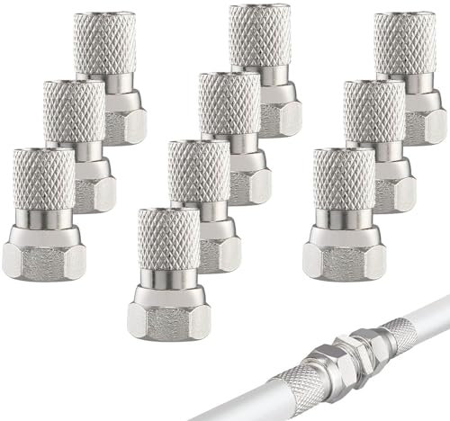 F-Connector 7mm,Connecteur F,10 pcs Prise F, Adaptateur Antenne TV,Prise Antenne TV,Fiche Antenne TV,Câble Type F,F Connector,Prise Coaxial TV,Pour câble d'antenne coaxial,Câble satellite,Système BK
