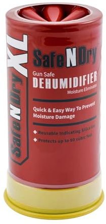 SafeNDry XL Gun Safe Dehumidifier - Portable Moisture Absorber, Prevents Corrosion, 450g Reusable Indicating Silica Gel Desiccant Canister for 60 Cubic Feet