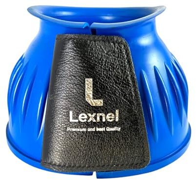 Lexnel Rubber Horse Bell Boots – Durable Overreach Protection & Secure Hook-and-Loop Closure(XL-Blue)