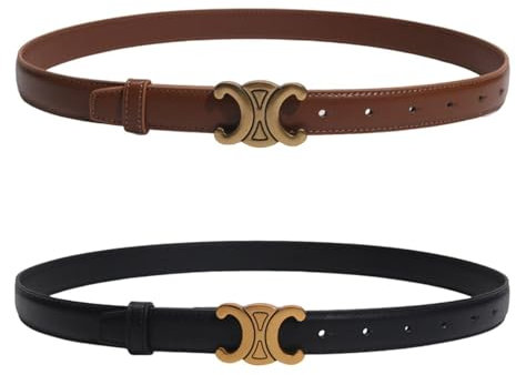 CVDYWDJIE 2-Teilige Gürtel, Damengürtel, Verstellbare Gürtel, Retro-Modegürtel, Jeansgürtel, Hosen-Accessoires