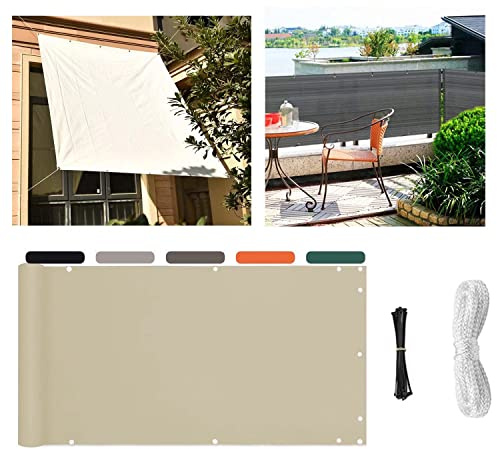 Balcone 90x550 cm Tenda impermeabile in poliestere per protezione dal sole e dal vento Colori Ideale per il rivestimento del balcone