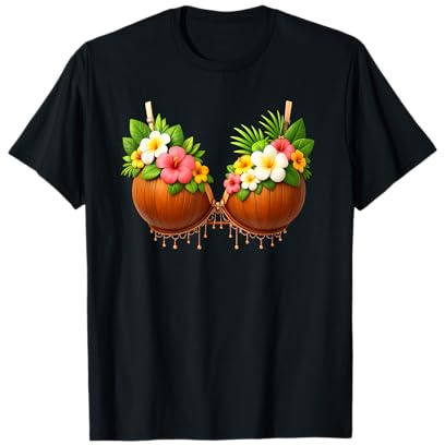 Coconut Bra Halloween Costume DIY Funny Summer Hawaiian T-Shirt