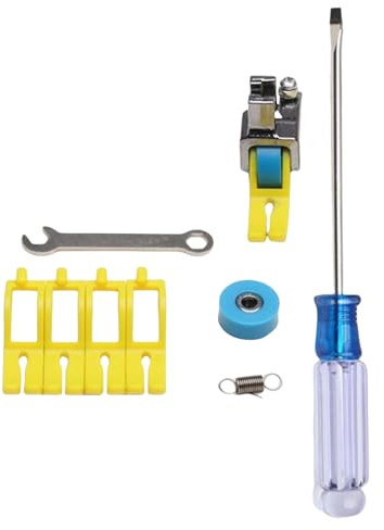 Flat Car Roller Presser Foot with Install Tool for Sewing Machine Replaceable Sewing Presser Foot for Shirt Curtains Home Machine Parts