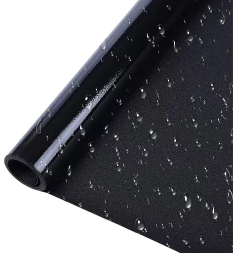 Bvizyelck Film Vitrage Noir - Protection Solaire et Intimité Givrée,Adhésif Statique Contrôle Thermique Amovible pour Camping-Car, Chambre, Appartement, Maison, Véranda, Voiture, Cuisine,