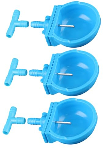 MUELODSIC Set 3 Pezzi Ciotole Acqua Blu per Conigli in Plastica Design Sospeso e Chiusura Sicura per Gabbie, Facile da Pulire per Piccoli Animali