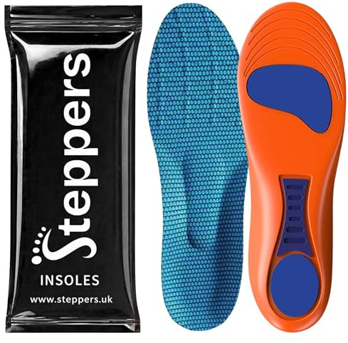Original Steppers Insoles, Plantar Fasciitis Heavy Duty Orthotic Support Insoles, 220+ LBS Shock Absorption Arch Support Orthopedic Comfortable Insoles, Relieve Heel Pain (Medium (EU 41-42))