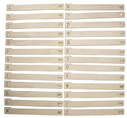 Separadores de libros de madera Natural, etiquetas de letras para biblioteca y disposición eficiente de colección de registros, divisores de registros de madera, 13/26 Uds
