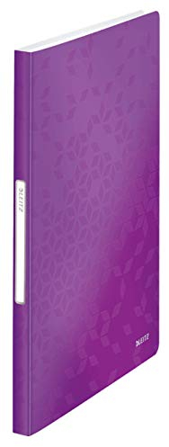 Leitz Reliure Protège-Documents A4, 40 Pochettes, 80 Pages, Pochettes Transparentes, Violet, WOW, 46320062