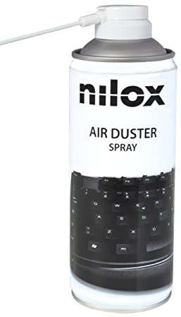 Nilox, Spray Aria Compressa, Bomboletta Spray ad Aria Compressa per la Pulizia di Notebook, Stampanti e Device, con Cannuccia per Pulizia Precisa e Delicata, Senza Residui, 24 Pezzi x 400 ml
